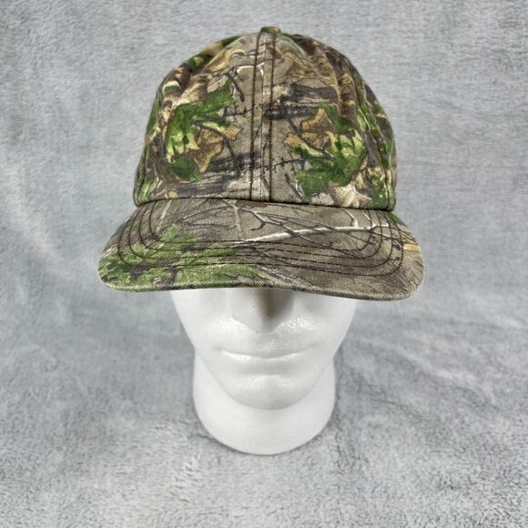 Realtree Strapback Hat Camouflage OS Adjustable 6 Panel Blank Outdoors - Picture 2 of 10
